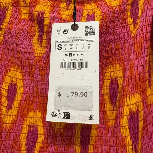 Zara Pink and Orange Off-Shoulder Maxi Dress - Picture 6 of 6